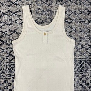 Everlane The Organic Cotton Pointelle Tank in Canvas (S)